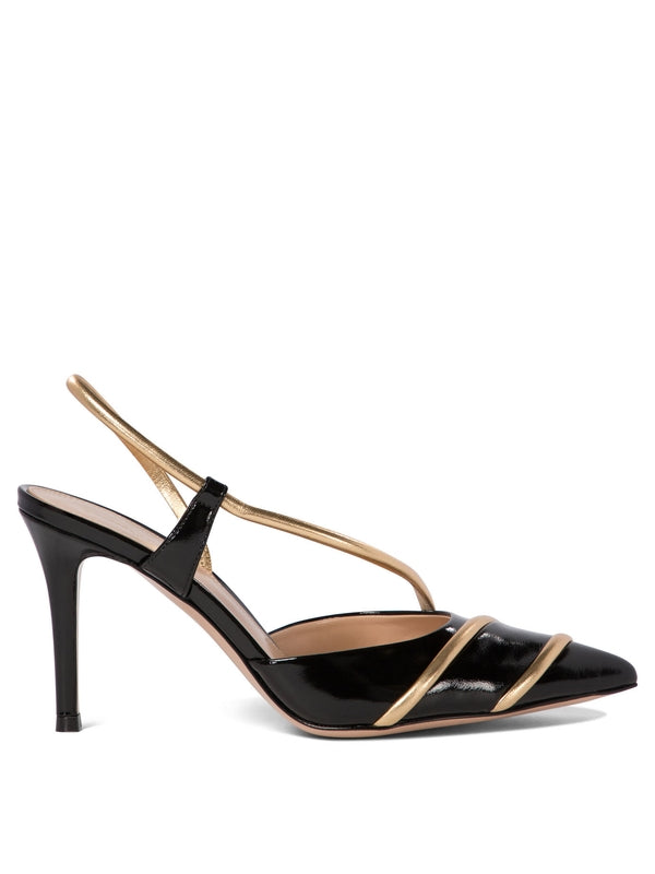 Black Leather Slingback Heel