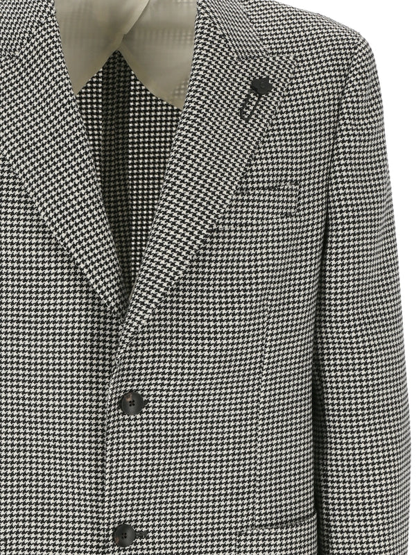 Boutonniere Check Wool Jacket