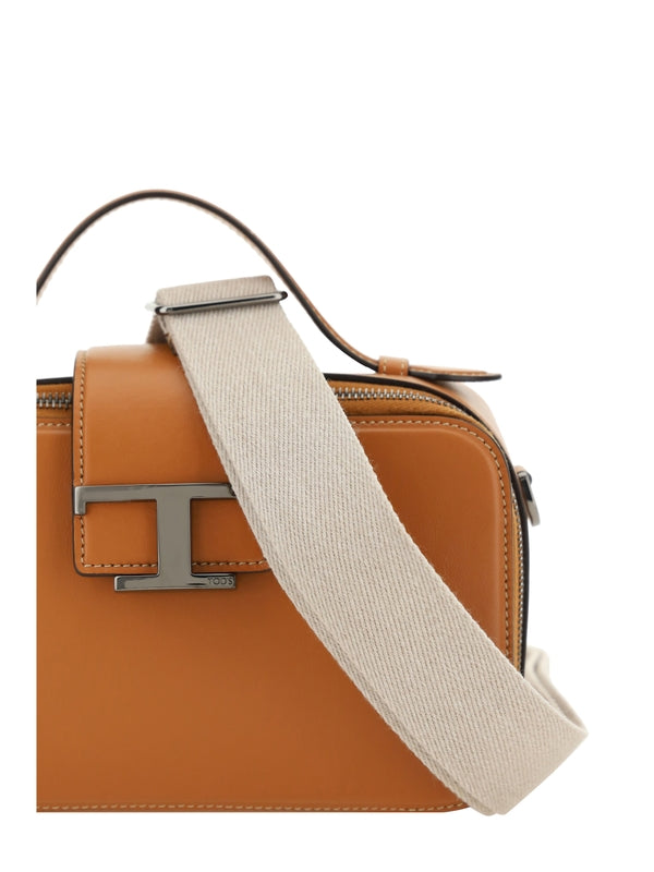 Timeless T Logo Leather
  Shoulder Bag