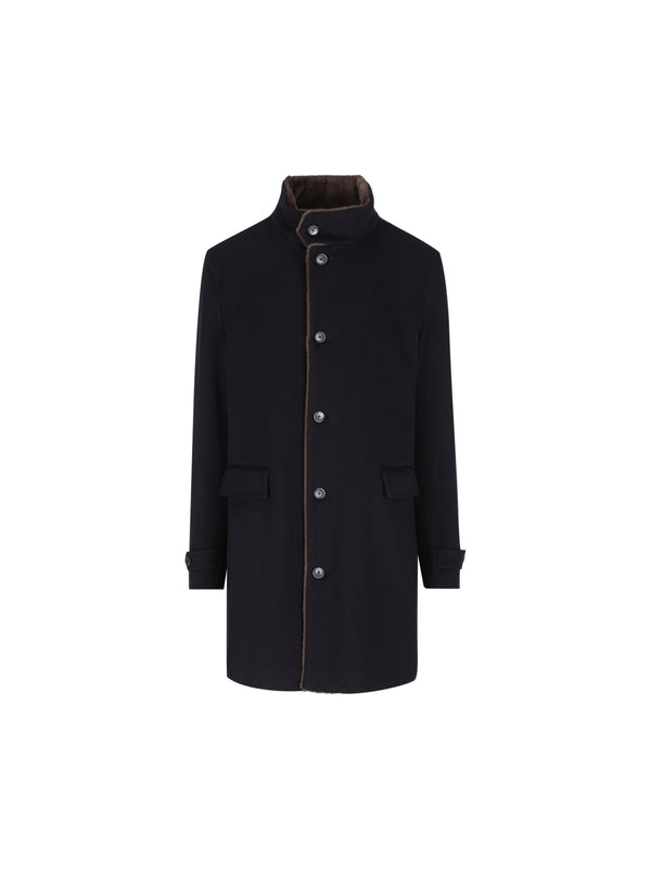 Wool Cashmere High Neck Coat