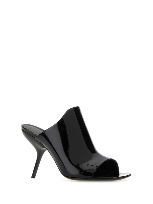 Square Toe Leather Sandal Heel