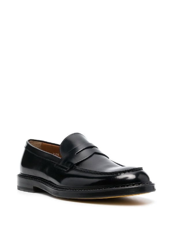 Black Leather Penny Loafers