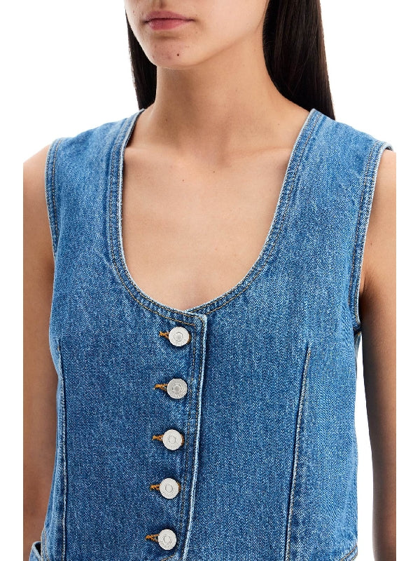 Back Strap Denim Vest - Jente