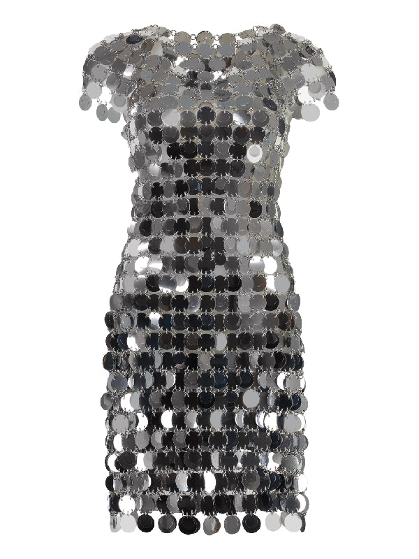 Allover Sequin Disk Mini Dress