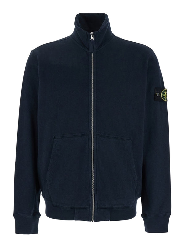 Wappen Patch High-Neck Cotton Zip-Up Jacket