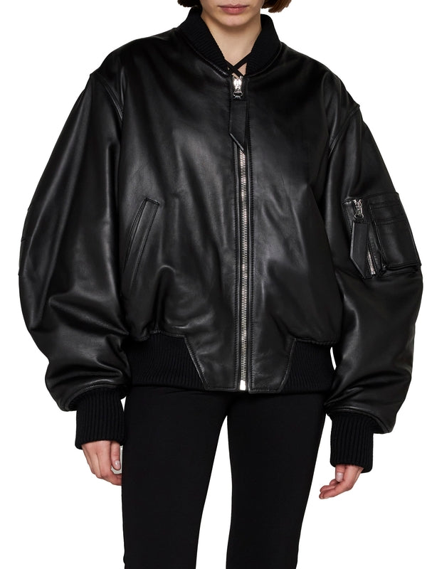 Anja Lambskin Bomber Jacket