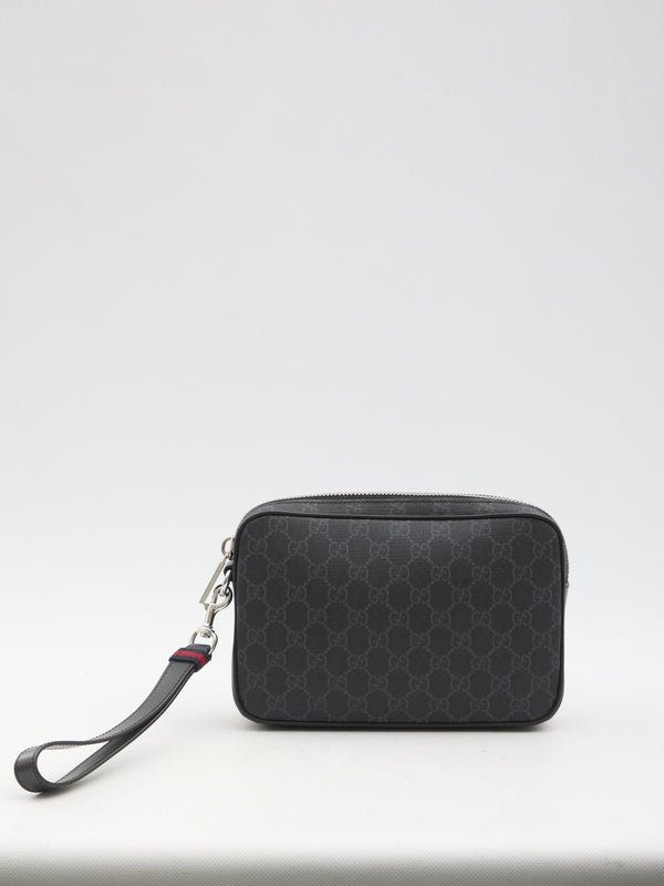 GG Supreme Canvas Strap Clutch Bag