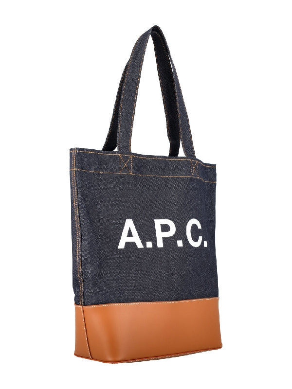 Axel Logo Printed Denim Tote Bag