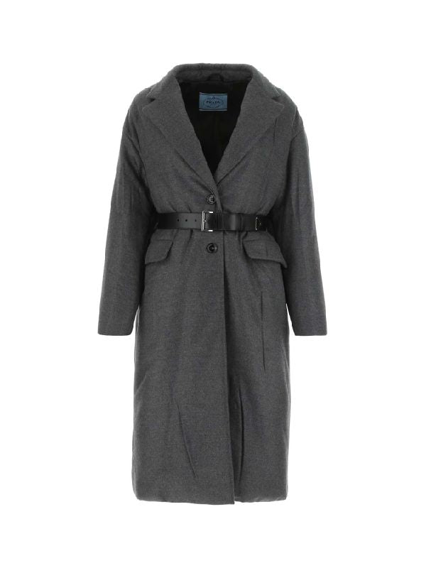 Single-breasted Belt Cashmere Coat