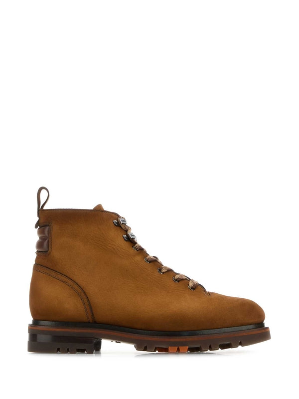 Santoni Brown Lace-Up Boots