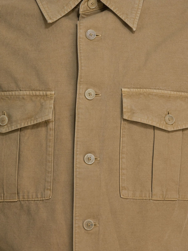 Auralee Product Dyed Finx Gabardine Beige Short Sleeve Shirt