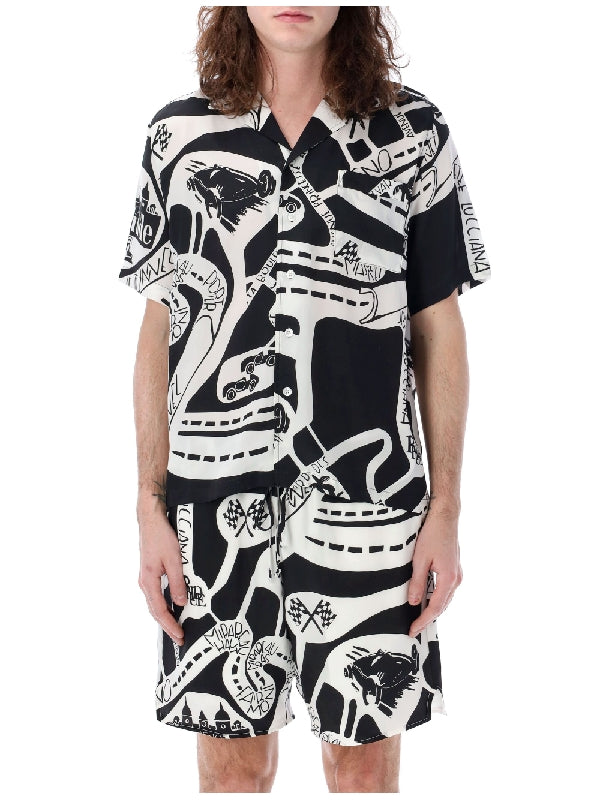 Strada Graphic Pattern Silk Shirt