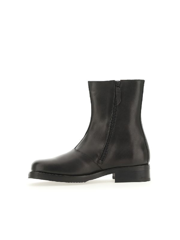 Black Leather Camion Boots