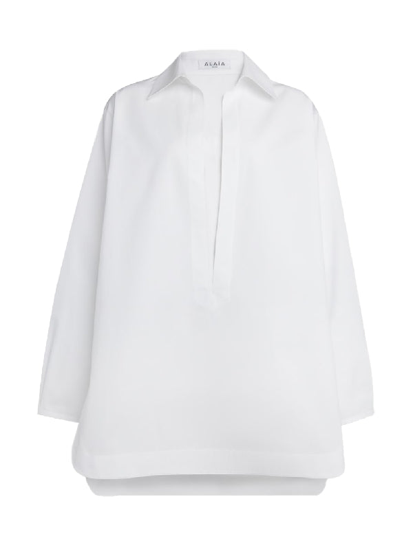 White Cotton Long Shirt