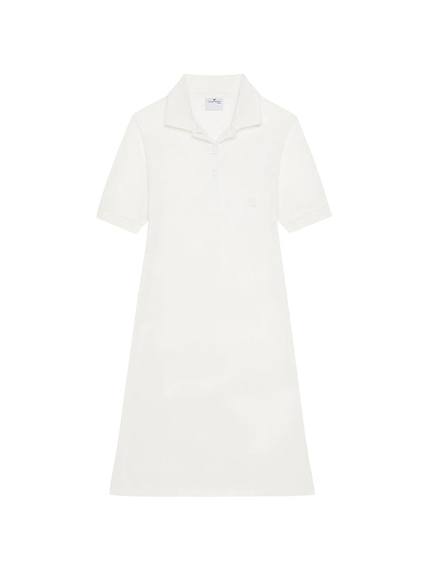 Polo Collar Cotton Mini Dress