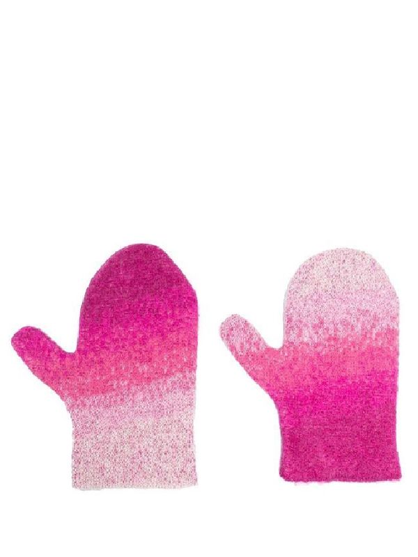 Gradient Mohair Wool Knit Gloves