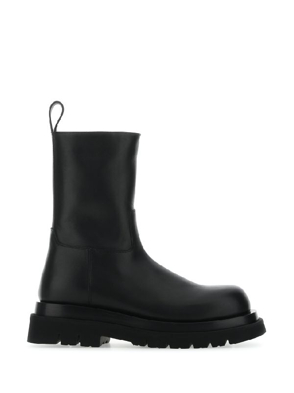 Black Calfskin Rug Ankle Boots