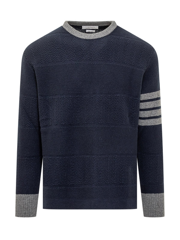 4-Bar Wool Crewneck Knit