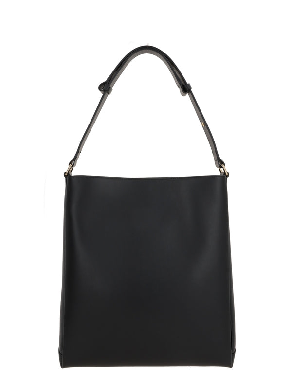 PLAN C - Black Leather Tote Bag - Jente