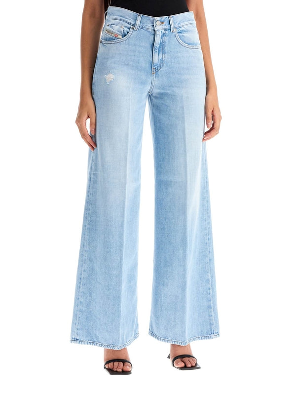 DIESEL - Back Logo Flare Denim Pants - Jente