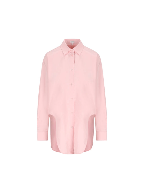 后背刺绣徽标不对称衬衫