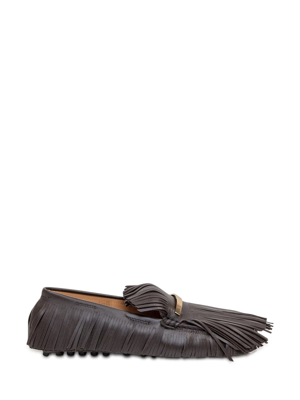 Yoki Gommino Fringe Leather Driving Shoes