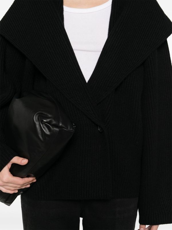 Wide Collar
  Wool Blend Cardigan