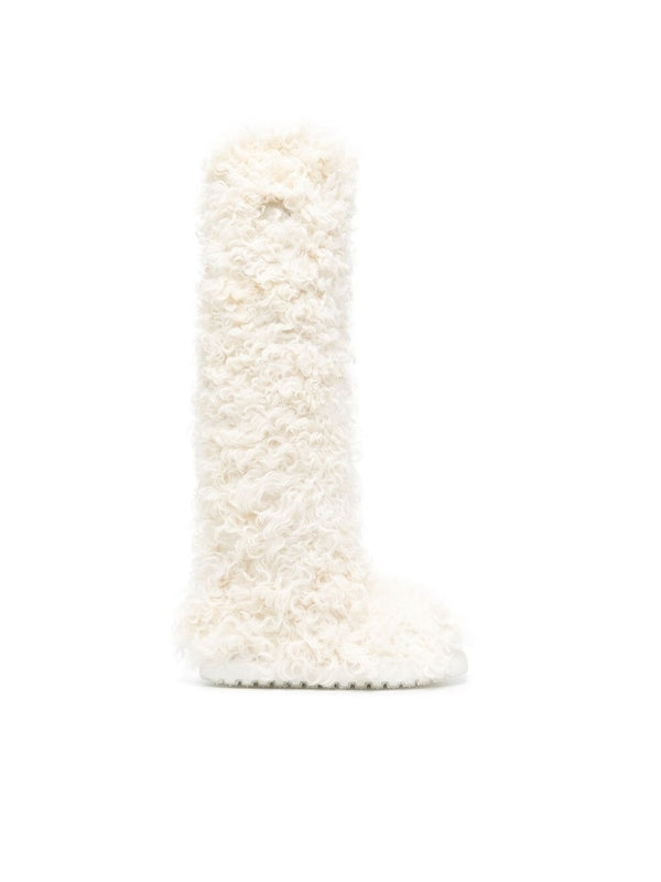 Logo Patch Fur High Boots