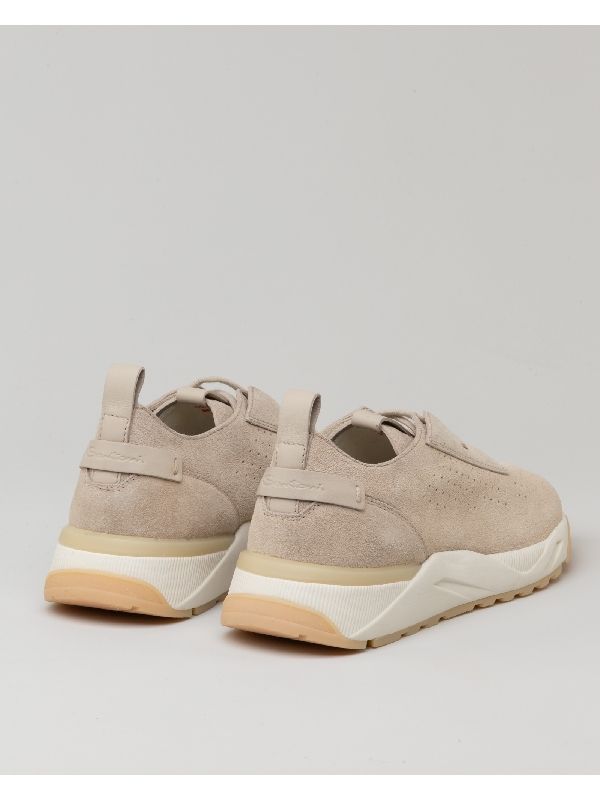 Logo Patch Suede Sneakers