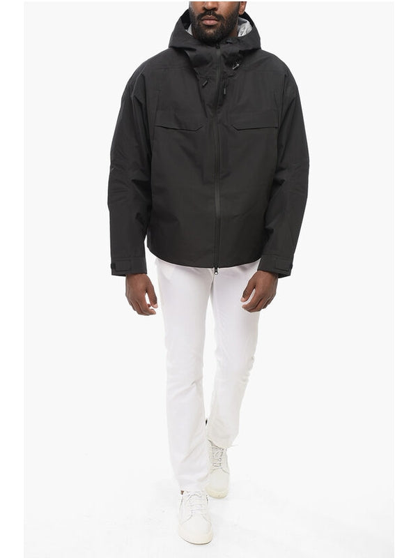 Double Pocket Black Nylon Jacket