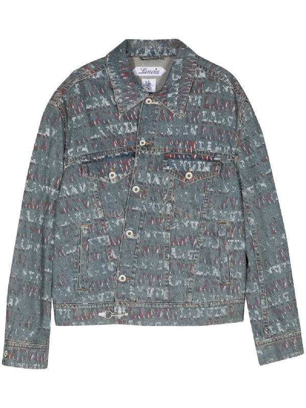 Logo Printed Twist Denim Jacket