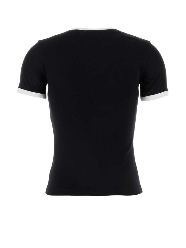 COTTON T-SHIRTS BLACK/HERITAGE WHITE Half Sleeve