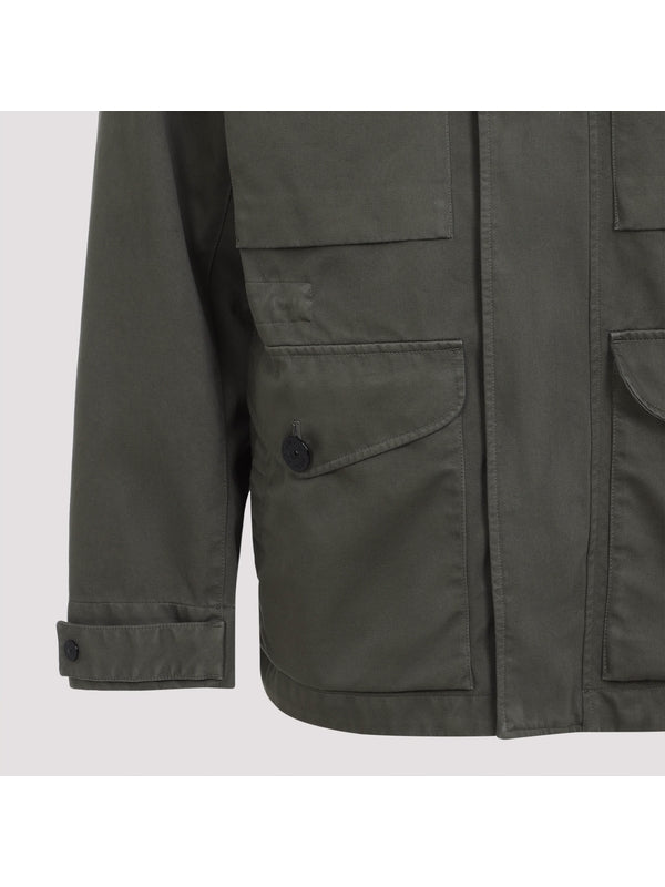 Wappen Patch High-Neck Cotton Hooded Jacket