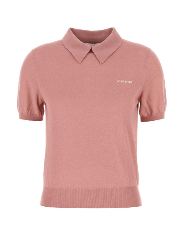 Chest Logo Knit Polo Shirt