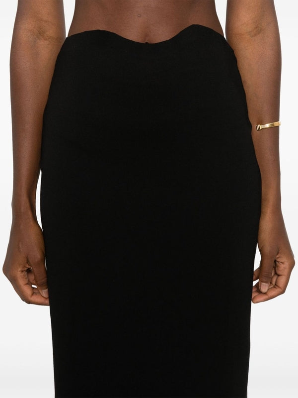 Black Cutout Long Skirt