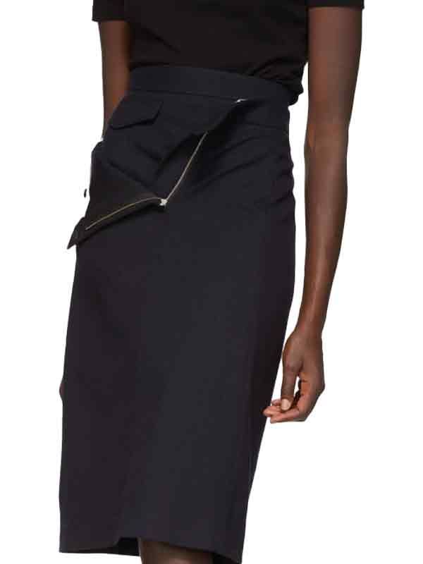 Double Layered Navy Midi Skirt