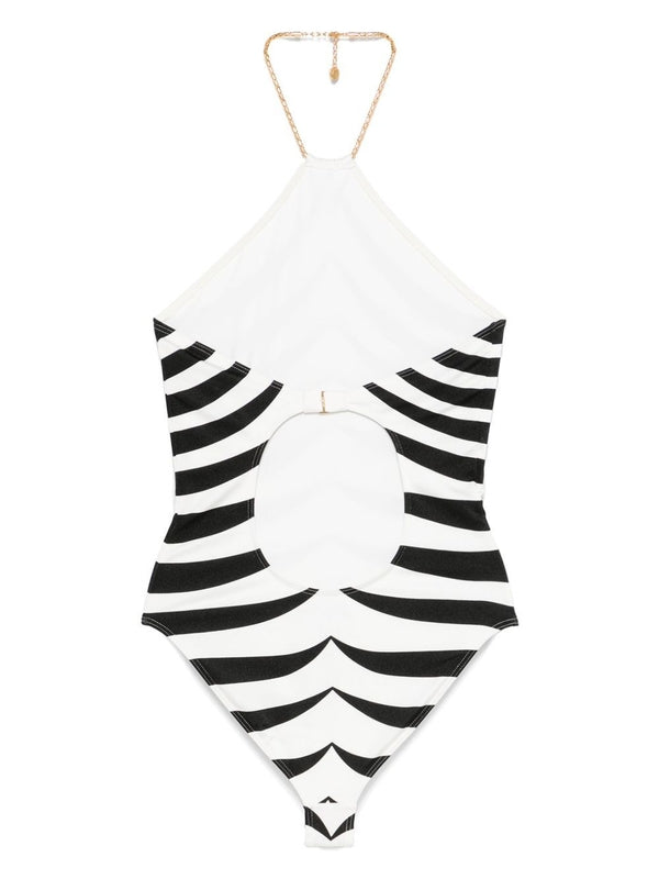 Gold Metal Chain Stripe Swimsuit