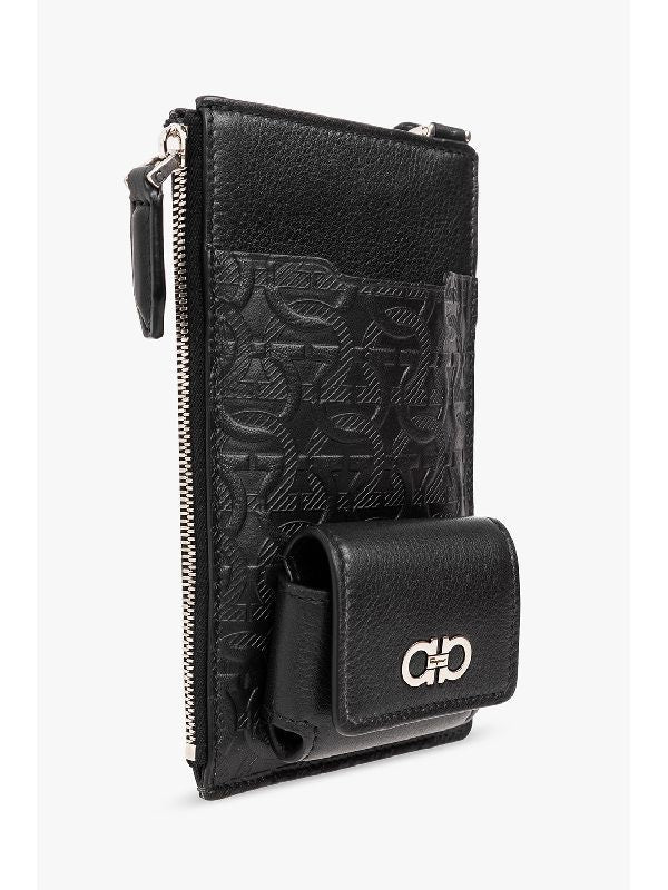 Gancini Phone Holder Pouch Leather Card Wallet