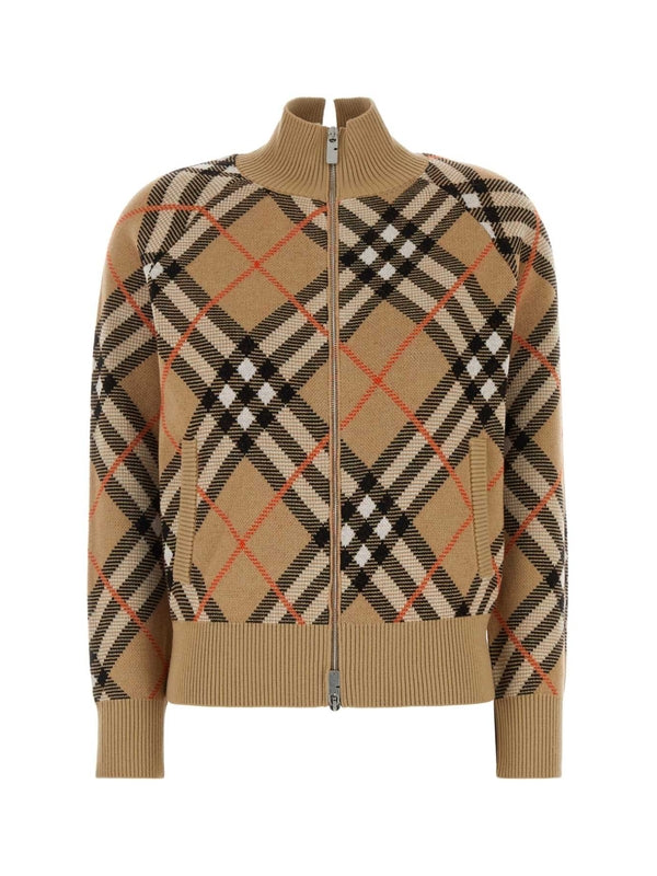 Vintage Check Zip-up Cardigan