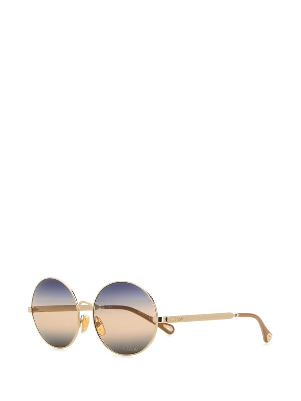 ALY Round Frame Logo Temple Sunglasses