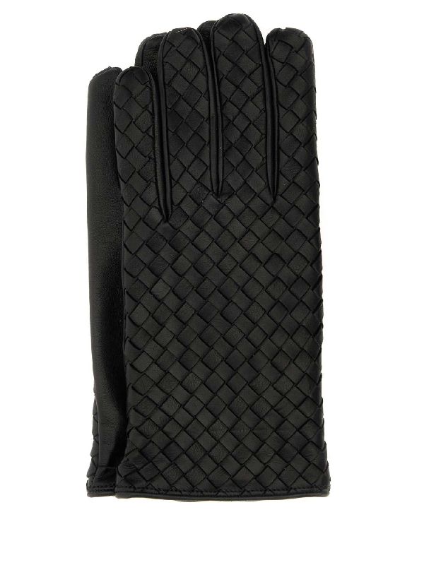 Intrecciato Leather Gloves