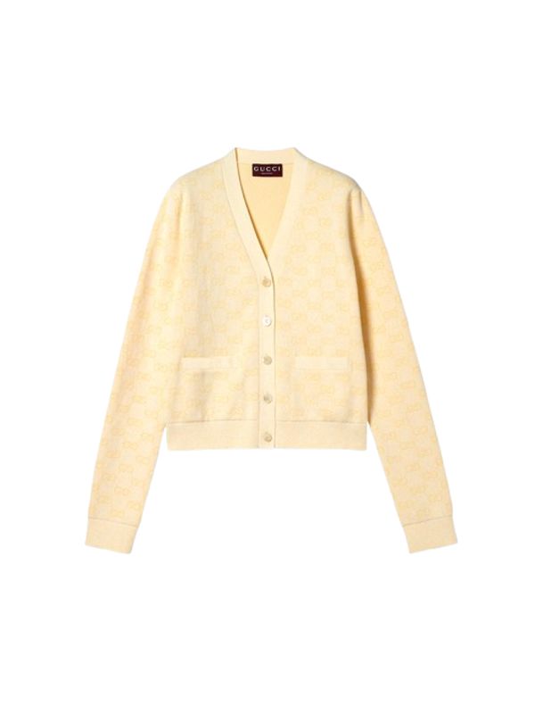 Allover Gg Logo Cotton Cardigan