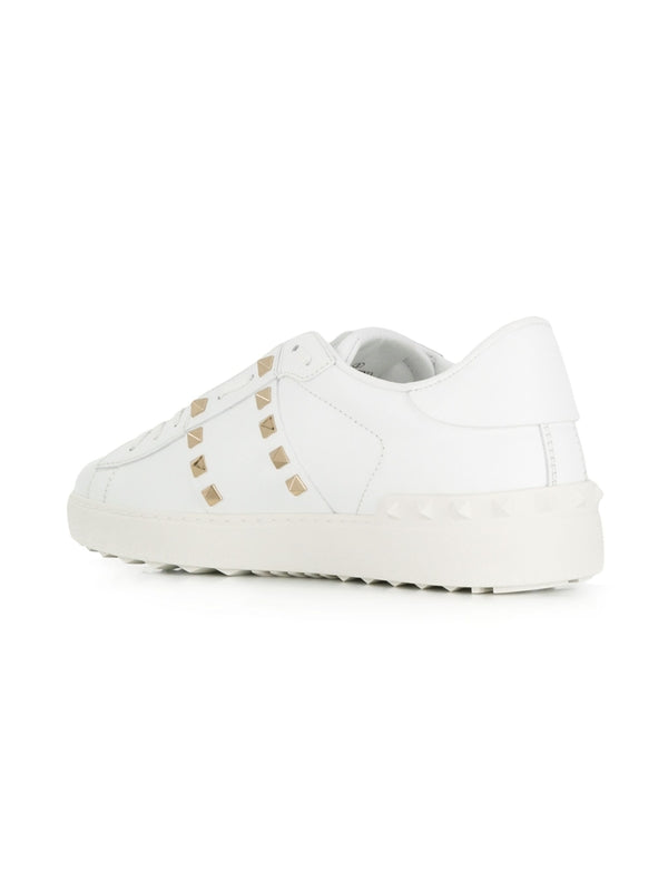 Rockstud Leather Low-Top Sneakers