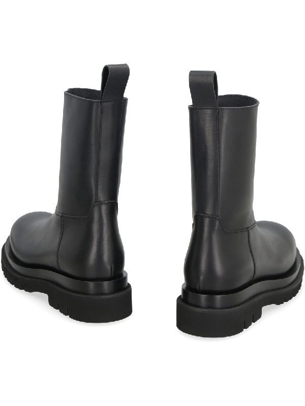 Black Calfskin Rug Boots