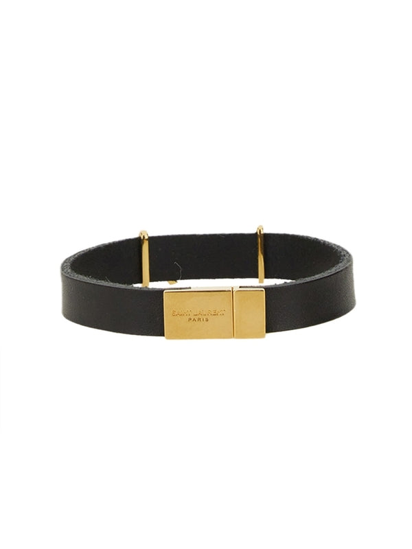 Cassandra Logo Leather Bracelet