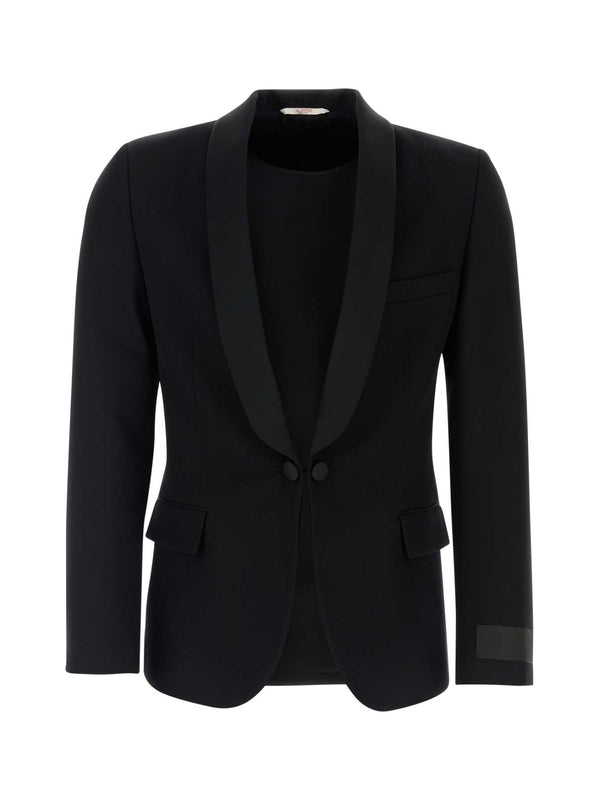 Black Single Breasted Wool Jacket