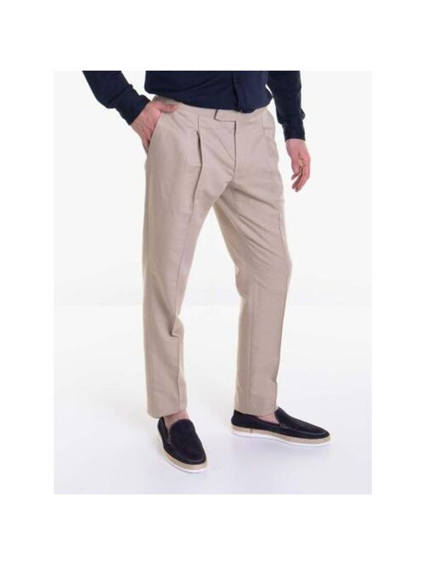 Melbourne One-Tuck Linen
  Cotton Pants