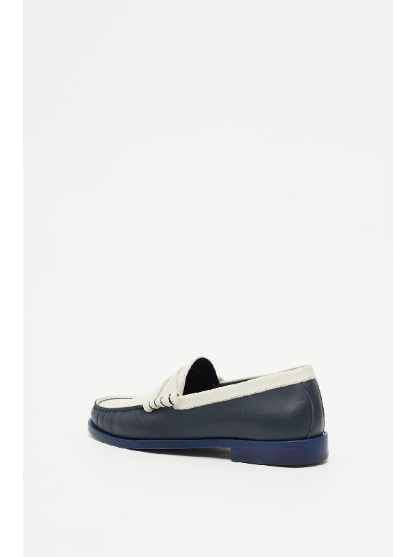 Color Block Leather Loafers