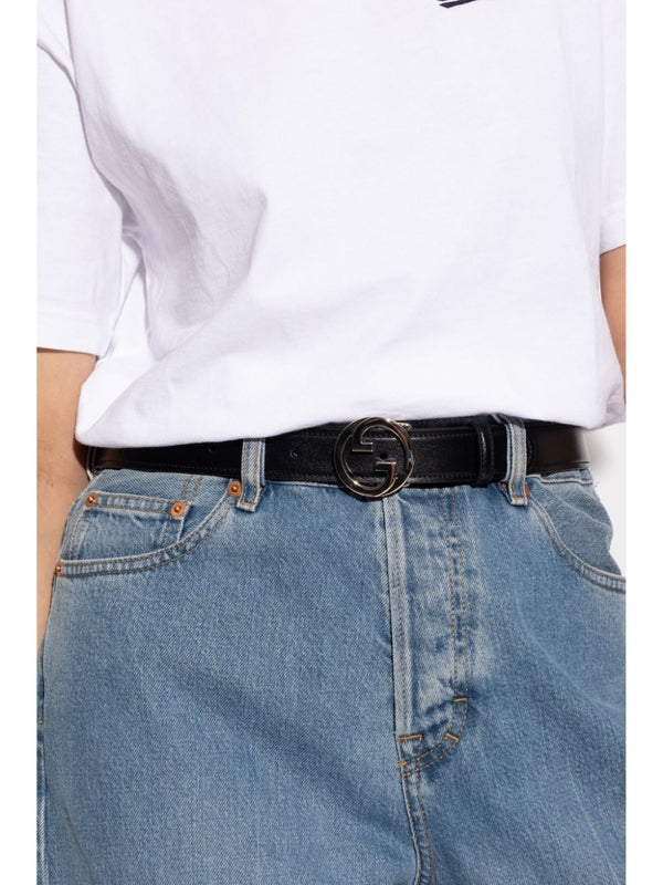 Blondie Logo Metal Buckle
  Leather Belt