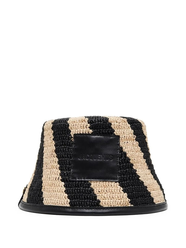 Soli Logo Patch Raffia Bucket Hat